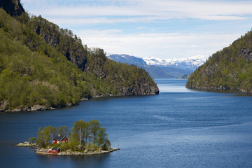 Norway fjord with house