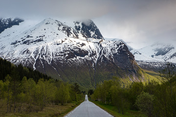 Norway road with landscape