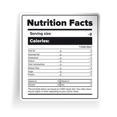 Nutrition Facts label vector