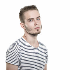 Obraz premium Portrait of young man, studio shot over white background, image