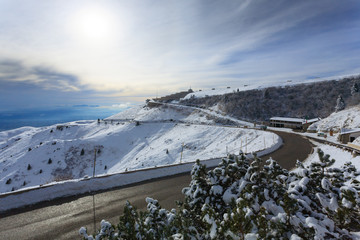 Winter panorama from Italian Alps