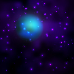 Fototapeta na wymiar Space sky background with stars and lights