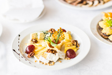 Table served with tasty meals