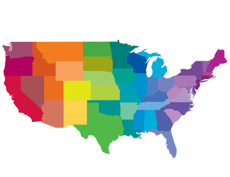 United States of America in colors of the rainbow as a vector file