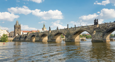 Fototapeta na wymiar View of Charles Bridge - Prague - Czech Republic