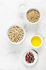 Overhead shot of lentils and beans