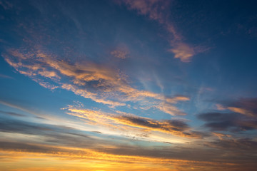Fototapeta na wymiar Beautiful sunset with dramatic clouds.