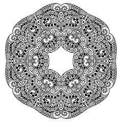 Vector henna tatoo mandala. Mehndi style.
