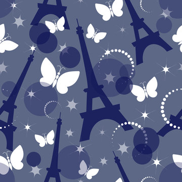 Fashion seamless background on blue