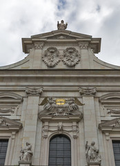 Salzburg Dom facade, Austria.