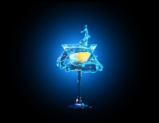 colourful cocktail in glass