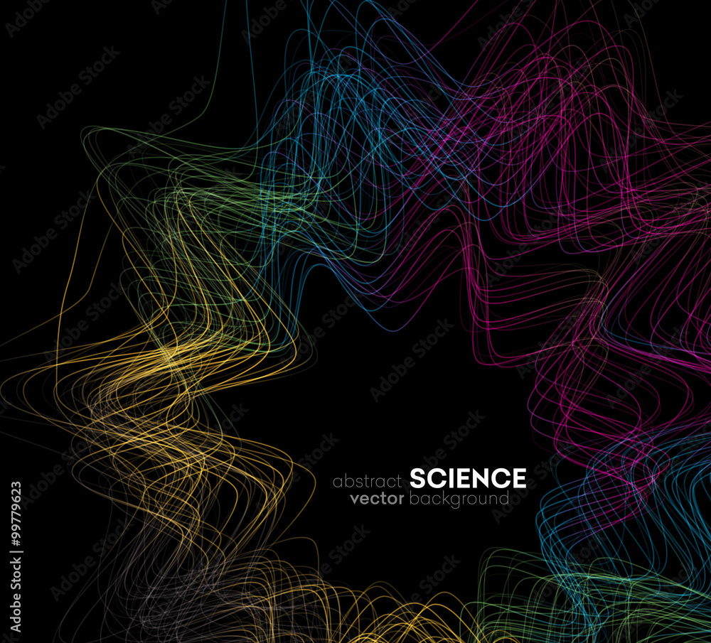 Poster abstract vector background, futuristic wavy