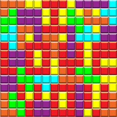 Tetris block background with i love you lettering