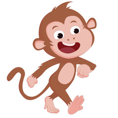 The years of monkeys.Vector and illustration Cartoon character on a white background.