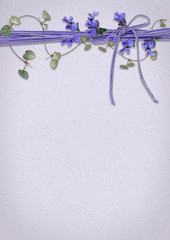 lavender and ivy with satin cord bow