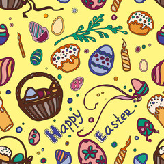 Doodle pattern easter