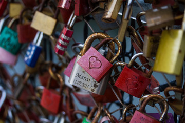 Liebesschlösser, Markartsteg Salzburg