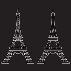 Eiffel Tower Vector Line Icon.