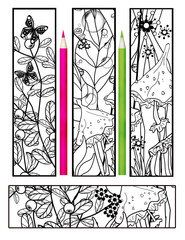Coloring with abstract elements bookmarks