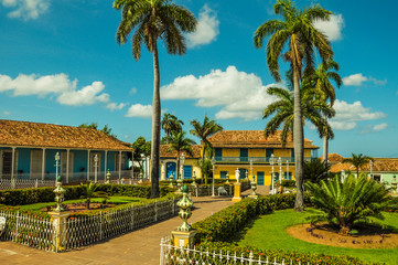 Central square in colonial city of Trinidad, Cuba