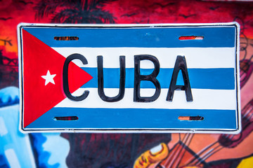 Cuban flag on vibrant background