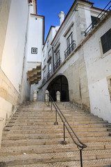 Typical Lisbon city street with stairs