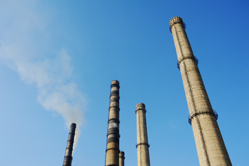 smoke from the chimney power plant