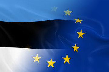 Estonian and European Relations Concept Image - Flags of Estonia