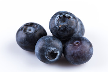 Blueberries on white background