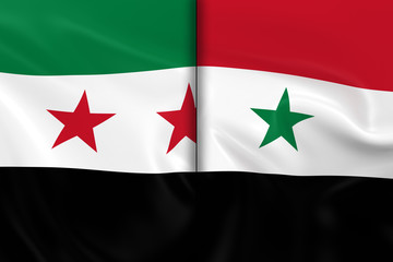 Syrian Crisis Concept Image - Flags of the Syrian Opposition and