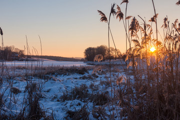 frosty morning landscape