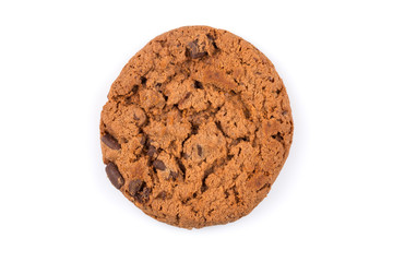 Chocolate chip cookie isolated on white