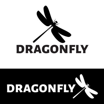 Dragonfly logo. Vector logo insect.