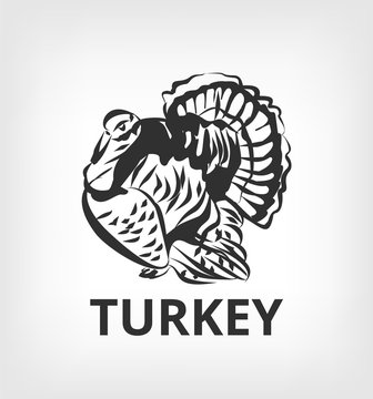 Turkey vector black icon logo illustration
