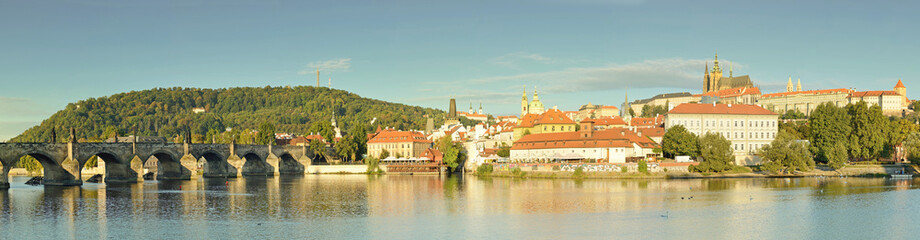 Prague -Stitched Panorama - obrazy, fototapety, plakaty