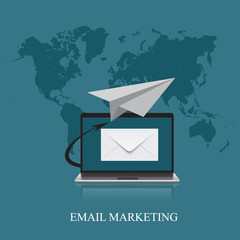 email marketing concept in flat design, vector, illustration 