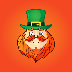 Leprechaun in top hat with mustache - 99787656
