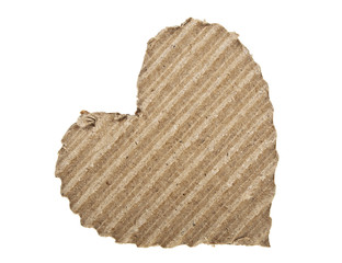 Corrugated cardboard in the shape of heart