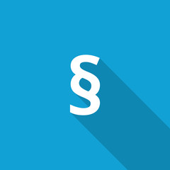 Obraz premium Flat Paragraph icon with long shadow on blue backround