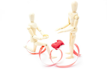 man asking marriage and declaring his love to a woman Valentine's Day