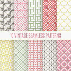 Vintage different vector seamless patterns