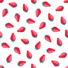 Seamless pattern with strawberries