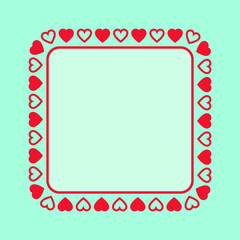 Square frame with hearts
