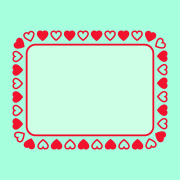 Rectangle frame with hearts