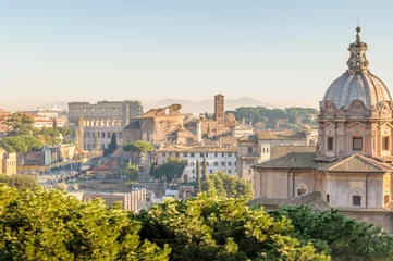 Fotobehang Vue aérienne centre antique de Rome © jasckal