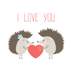 vector hedgehogs in love
