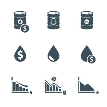oil price icon set
