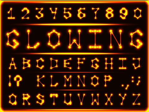 The font of red-hot glowing gold