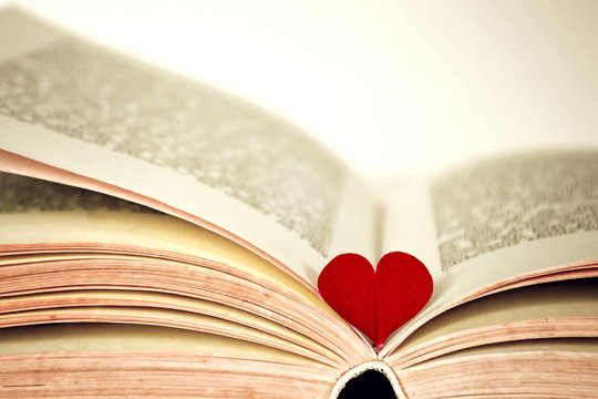 Red heart and the book
