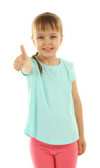 Beautiful little girl, isolated on white